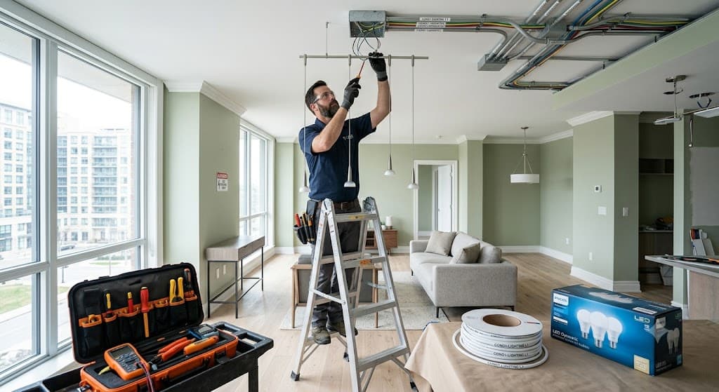 Licensed electrician performing electrical diagnostics